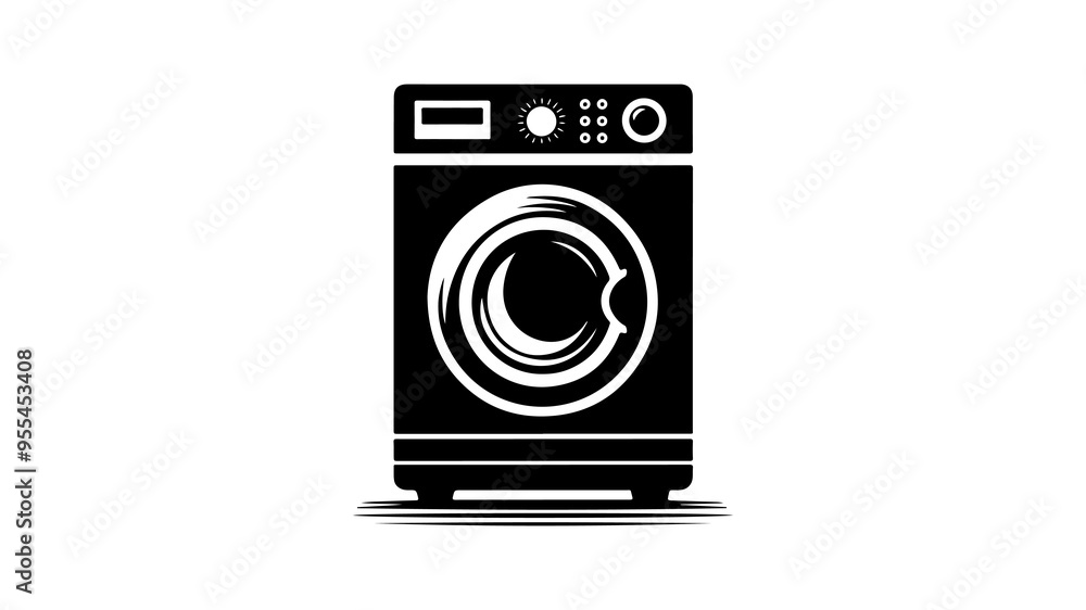 Washing machine silhouette vector illustration. Washing machine silhouette vector illustration.