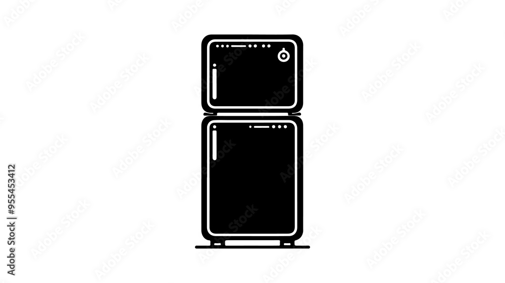 refrigerator silhouette vector illustration. refrigerator silhouette vector illustration.
