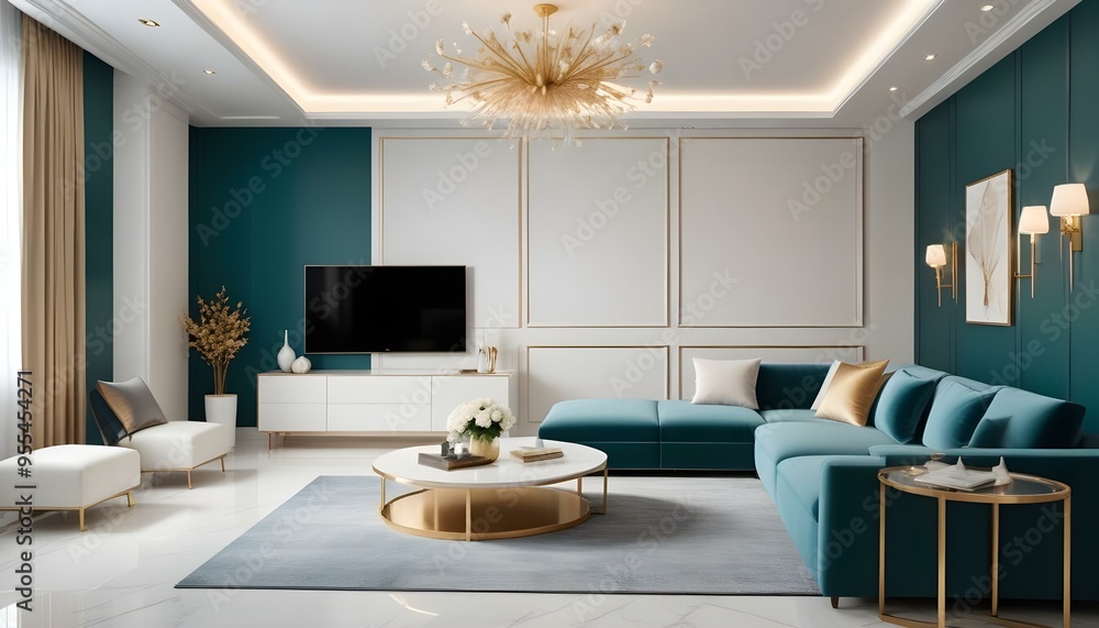 Fototapeta premium Photo interior modern design room 3d illustration