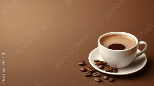 National Coffee Day poster with a cup of coffee, ideal for coffee shops and breakfast promotions.