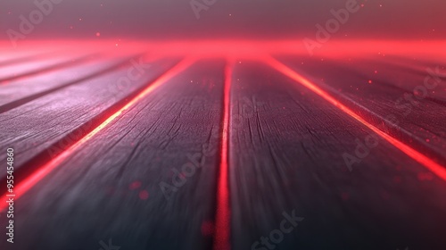 A close up of a wooden floor with red lines on it