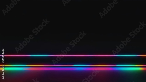 Blurry Black Background With Rainbow Lights