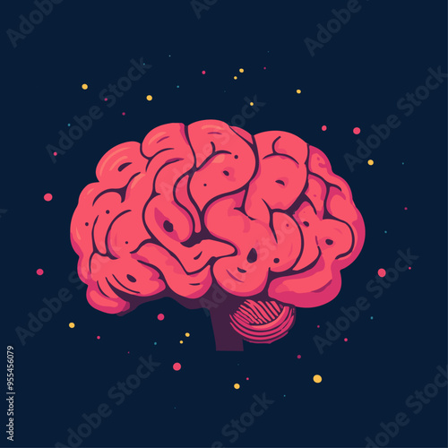 Brain. Mental health concept. Medical vector illustration