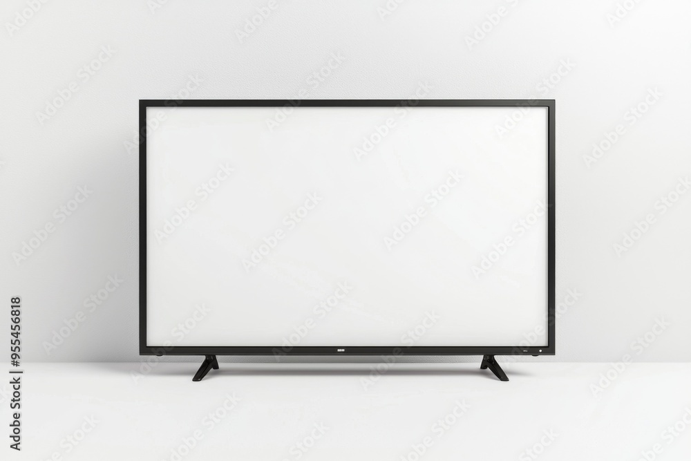TV screen mockup on isolated background created with Generative AI TV screen mockup on isolated background created with Generative AI