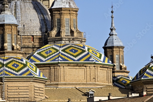 Fototapeta detail of the cupolas of the basilica of nuestra señora del pilar in saragossa