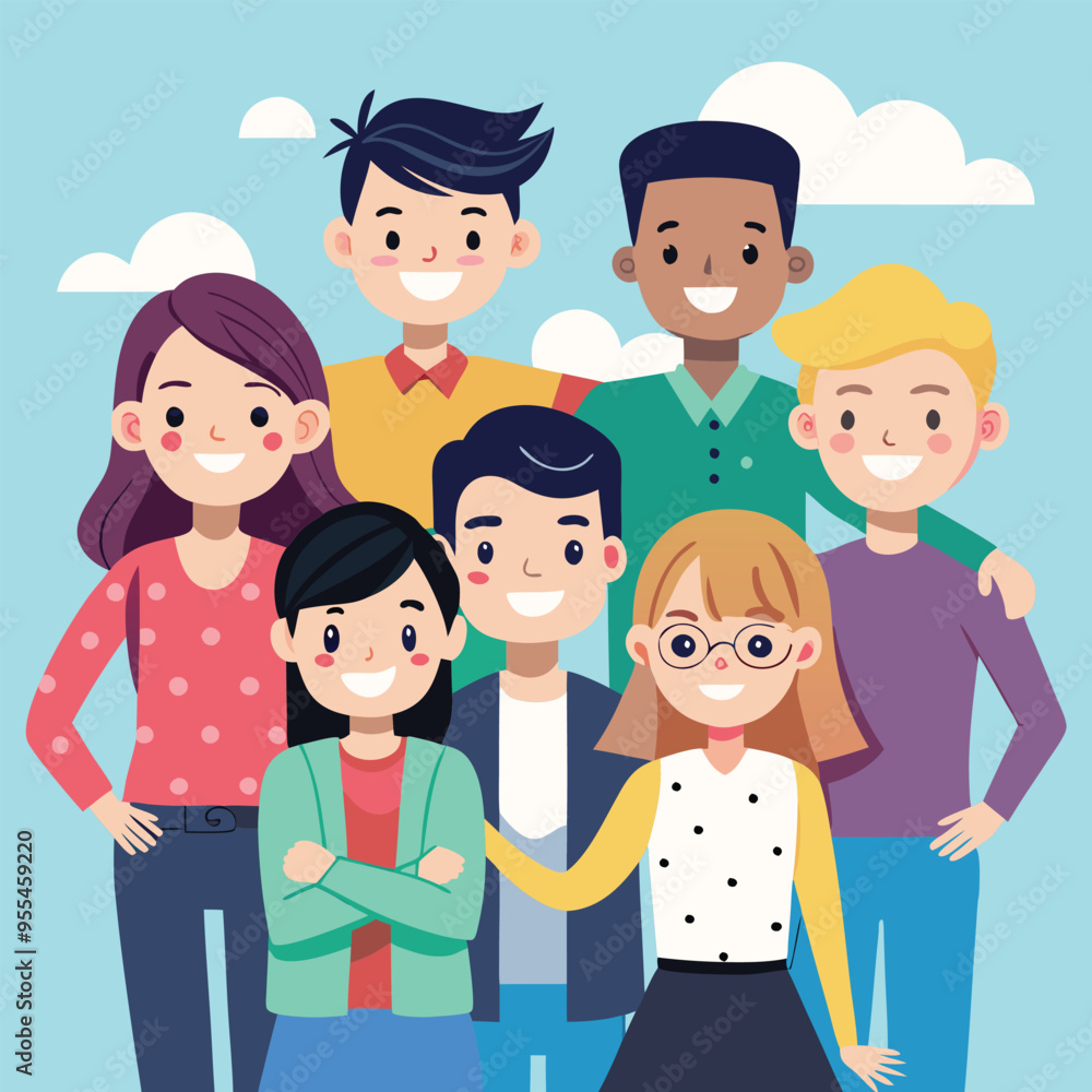 Friends enjoying friendship day vector illustration Friends enjoying friendship day vector illustration