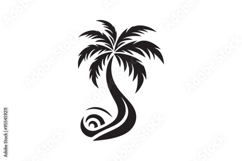 Palm tree silhouette vector illustration style