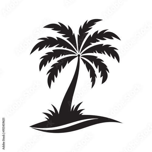 Palm tree silhouette vector illustration style