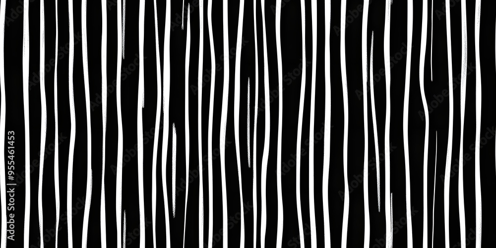 Seamless hand drawn vertical pinstripe pattern made of fine wonky white ...
