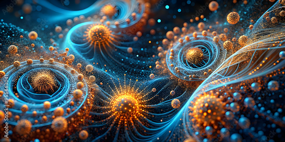 Cosmic Dance of Light and Form: A mesmerizing abstract fractal artwork depicting a swirling, ethereal dance of light and form. Blue, orange, and gold hues intertwine, creating a dynamic and captivatin Cosmic Dance of Light and Form: A mesmerizing abstract fractal artwork depicting a swirling, ethereal dance of light and form. Blue, orange, and gold hues intertwine, creating a dynamic and captivatin
