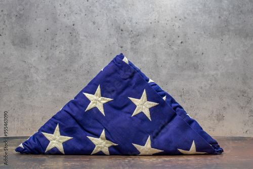 American Flag folded into a triangle