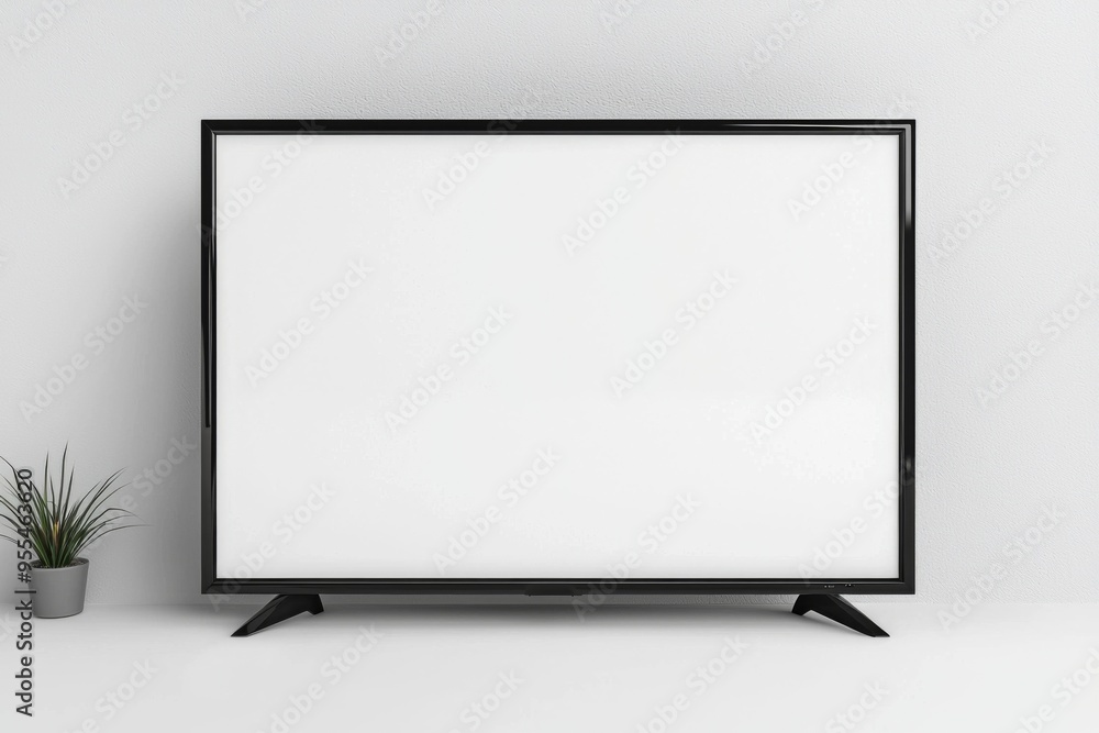TV screen mockup on isolated background created with Generative AI TV screen mockup on isolated background created with Generative AI