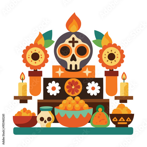 Day of the Dead themes vector illustration