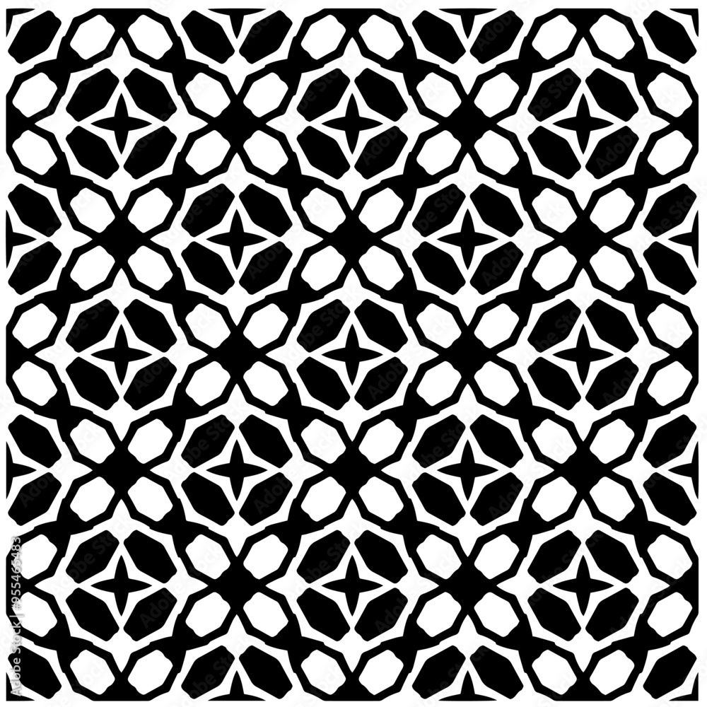 Vector monochrome pattern, Abstract texture for fabric print, card, table cloth, furniture, banner, cover, invitation, decoration, wrapping.Seamless repeating pattern.Black and white color. Vector monochrome pattern, Abstract texture for fabric print, card, table cloth, furniture, banner, cover, invitation, decoration, wrapping.Seamless repeating pattern.Black and white color.
