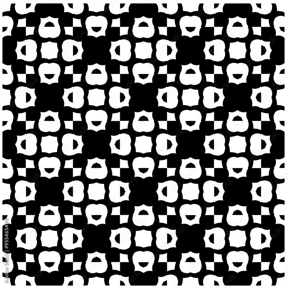 Vector monochrome pattern, Abstract texture for fabric print, card, table cloth, furniture, banner, cover, invitation, decoration, wrapping.Seamless repeating pattern.Black and white color. Vector monochrome pattern, Abstract texture for fabric print, card, table cloth, furniture, banner, cover, invitation, decoration, wrapping.Seamless repeating pattern.Black and white color.