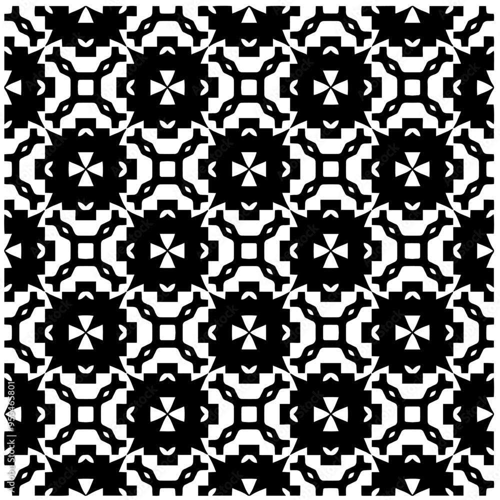 Vector monochrome pattern, Abstract texture for fabric print, card, table cloth, furniture, banner, cover, invitation, decoration, wrapping.Seamless repeating pattern.Black and white color. Vector monochrome pattern, Abstract texture for fabric print, card, table cloth, furniture, banner, cover, invitation, decoration, wrapping.Seamless repeating pattern.Black and white color.