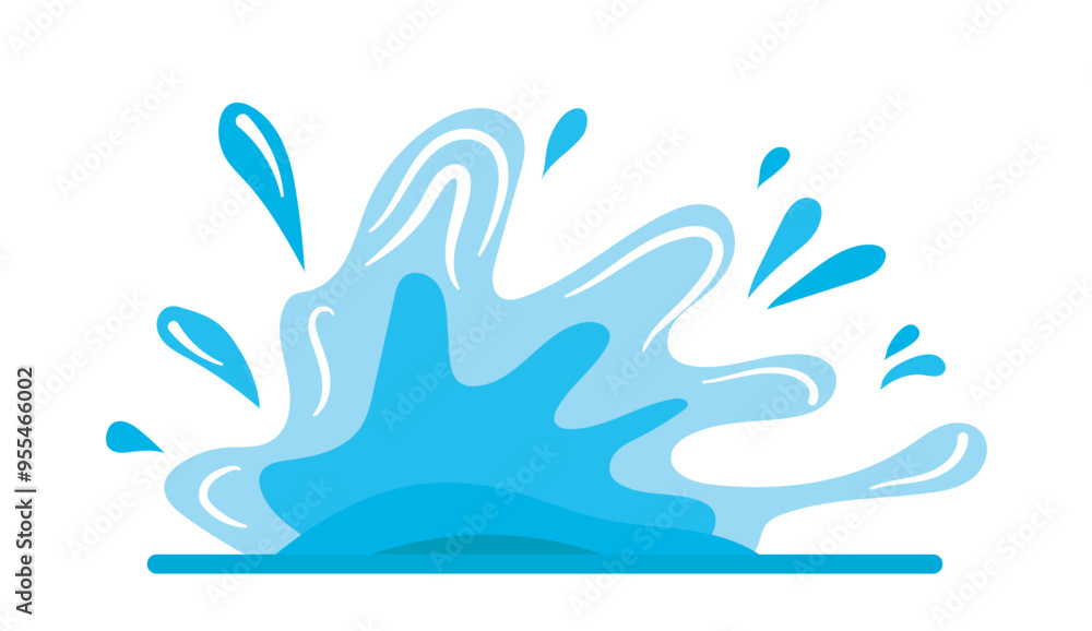 Blue splash vector illustration water drop with dynamic shapes flat vector illustration suitable for design and graphics