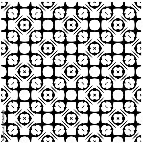 Vector monochrome pattern, Abstract texture for fabric print, card, table cloth, furniture, banner, cover, invitation, decoration, wrapping.Seamless repeating pattern.Black and white color.