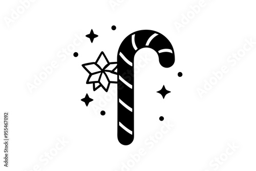 candy cane christmas candy. isolated vector illustration.