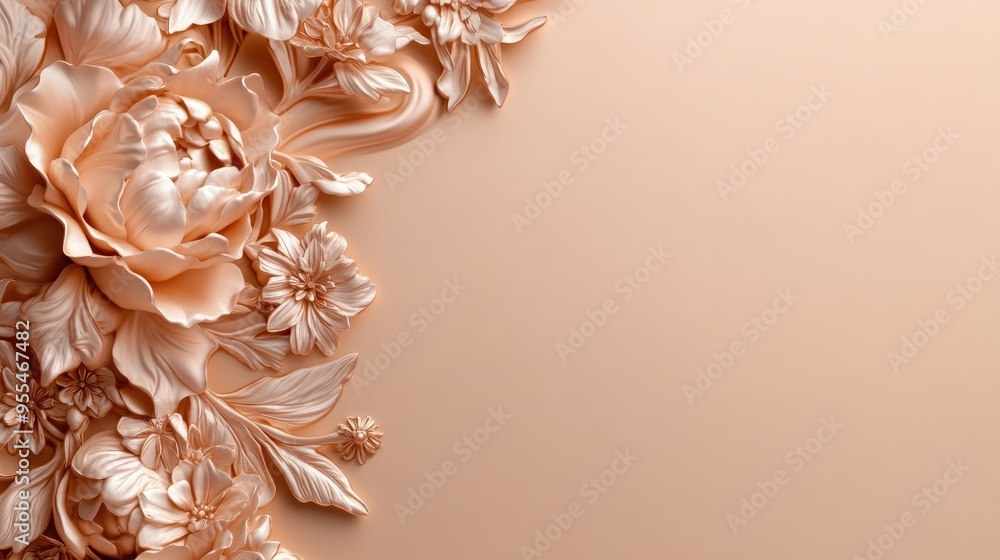 ose gold background with a soft gradient and embossed floral design ose gold background with a soft gradient and embossed floral design