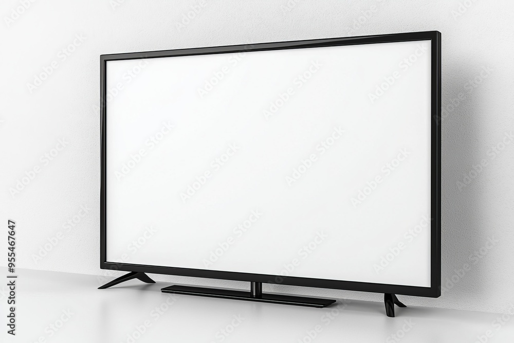TV screen mockup on isolated background created with Generative AI TV screen mockup on isolated background created with Generative AI