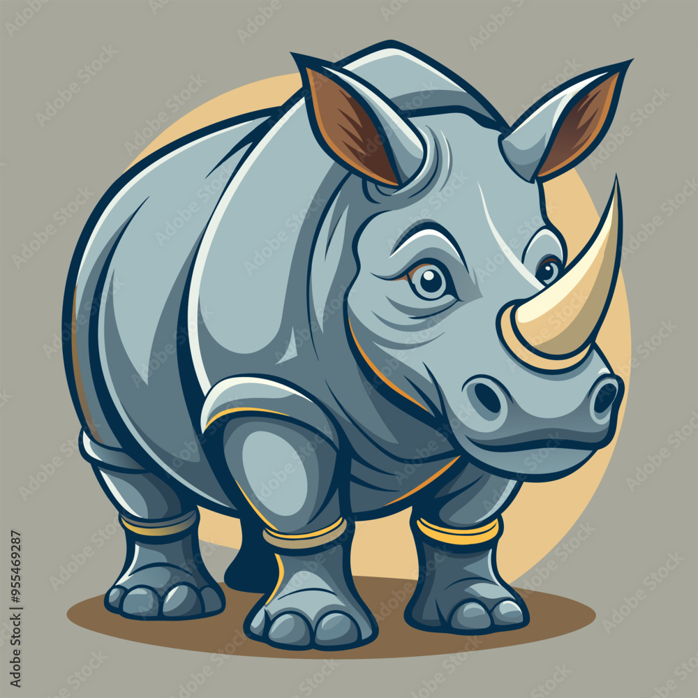 Rhino cartoon vector illustration style Rhino cartoon vector illustration style