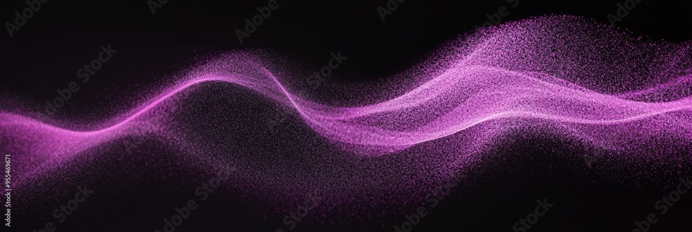 Retro film noise effect with a purple grainy gradient wave on a black background Retro film noise effect with a purple grainy gradient wave on a black background