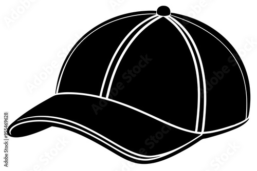 Black cap silhouette black vector art illustration photo