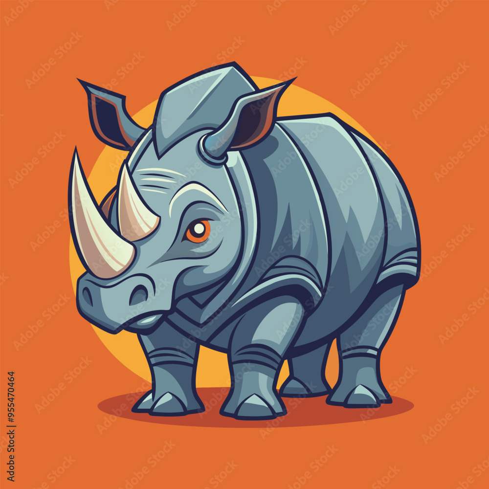 Rhino cartoon vector illustration style Rhino cartoon vector illustration style