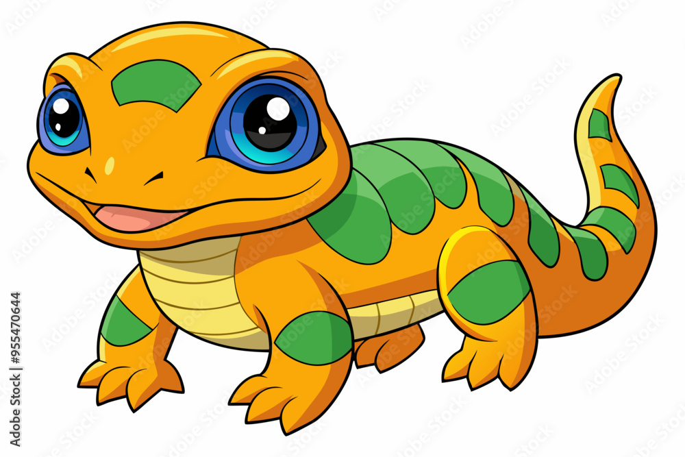 Obraz premium Vector Art Cute Lizard Illustration on White Background
