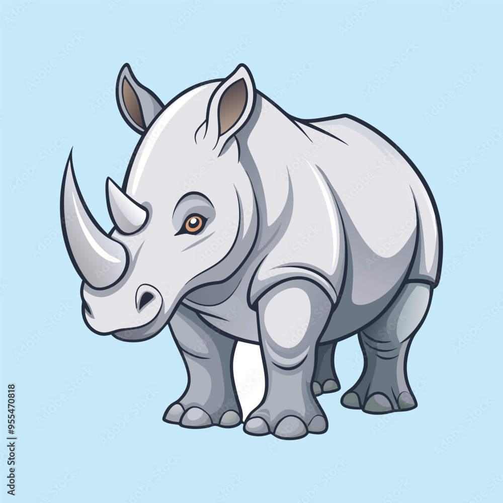 Rhino cartoon vector illustration style Rhino cartoon vector illustration style