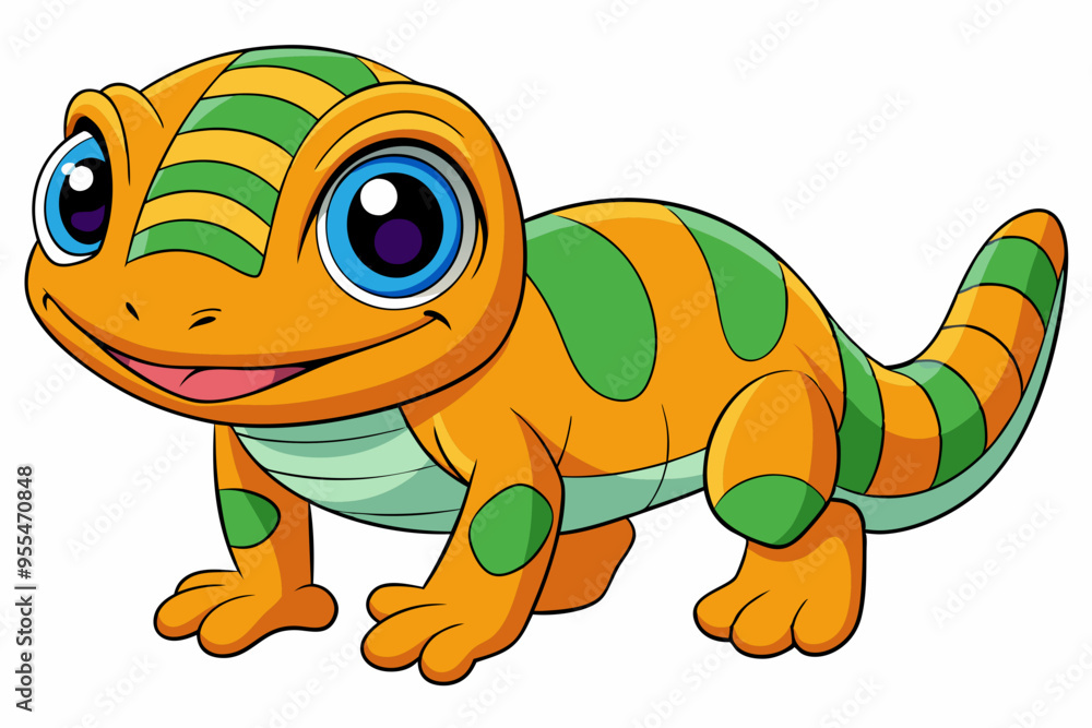 Vector Art Cute Lizard Illustration on White Background Vector Art Cute Lizard Illustration on White Background