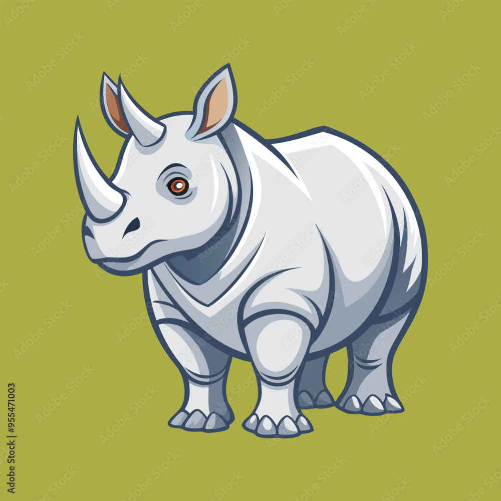 Rhino cartoon vector illustration style Rhino cartoon vector illustration style