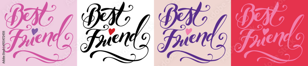 Lettering Best Friend Vector illustration. Lettering Best Friend Vector illustration.