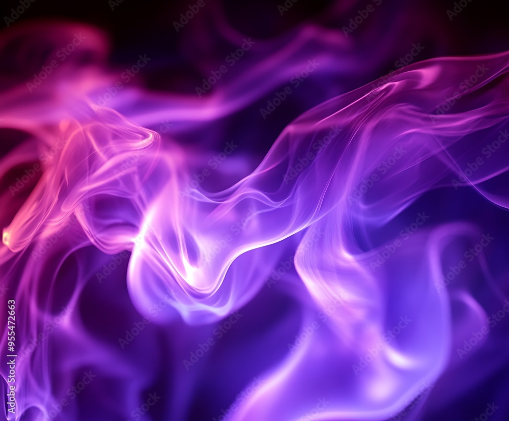 Fototapeta premium Purple smoke on black background