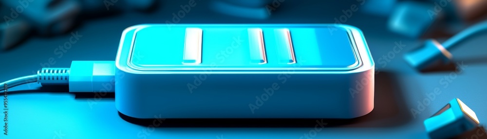 Blue Glossy Box with White Lines, 3D Render, Futuristic Design, Abstract, Technology, Minimalism, 3d model Blue Glossy Box with White Lines, 3D Render, Futuristic Design, Abstract, Technology, Minimalism, 3d model
