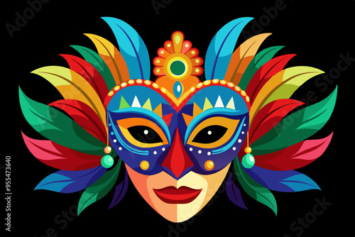  Brazil carnival masks vector art illustration  photo