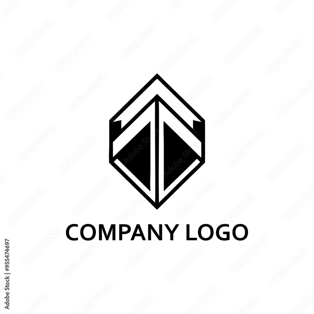Fototapeta premium Minimalist 3D Logo Design: Sleek, Modern, and Monochrome