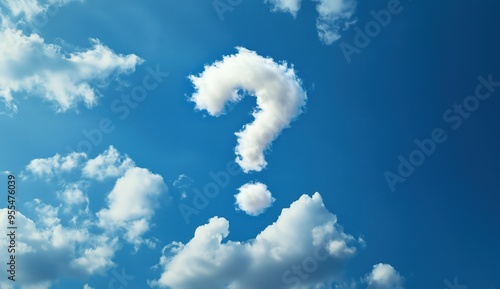 question mark from clouds in the sky