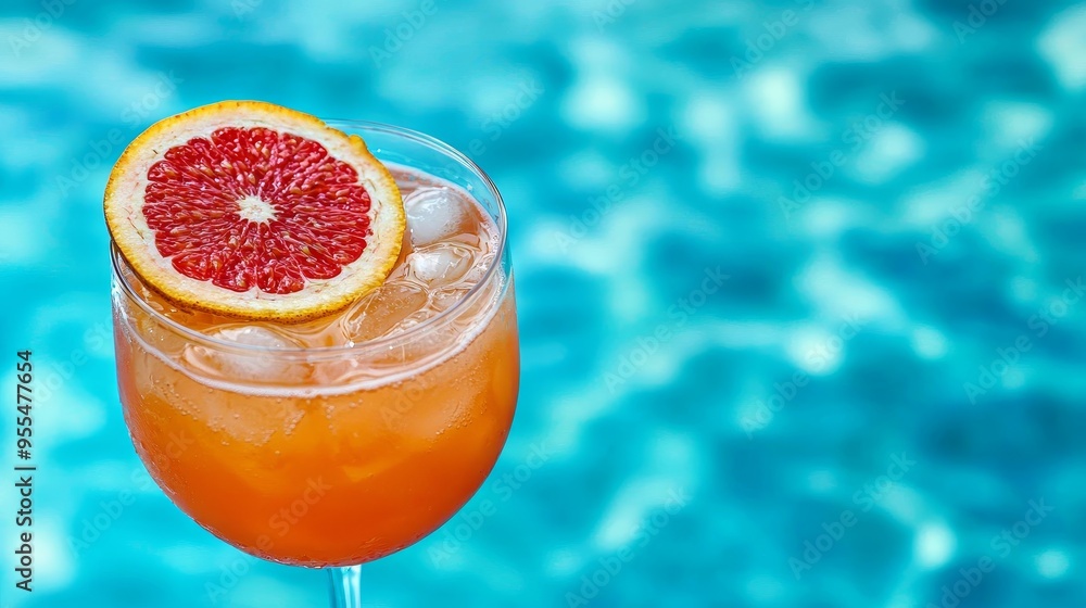 Refreshing Grapefruit Cocktail by the Pool, cocktail, summer drink, vacation Refreshing Grapefruit Cocktail by the Pool, cocktail, summer drink, vacation