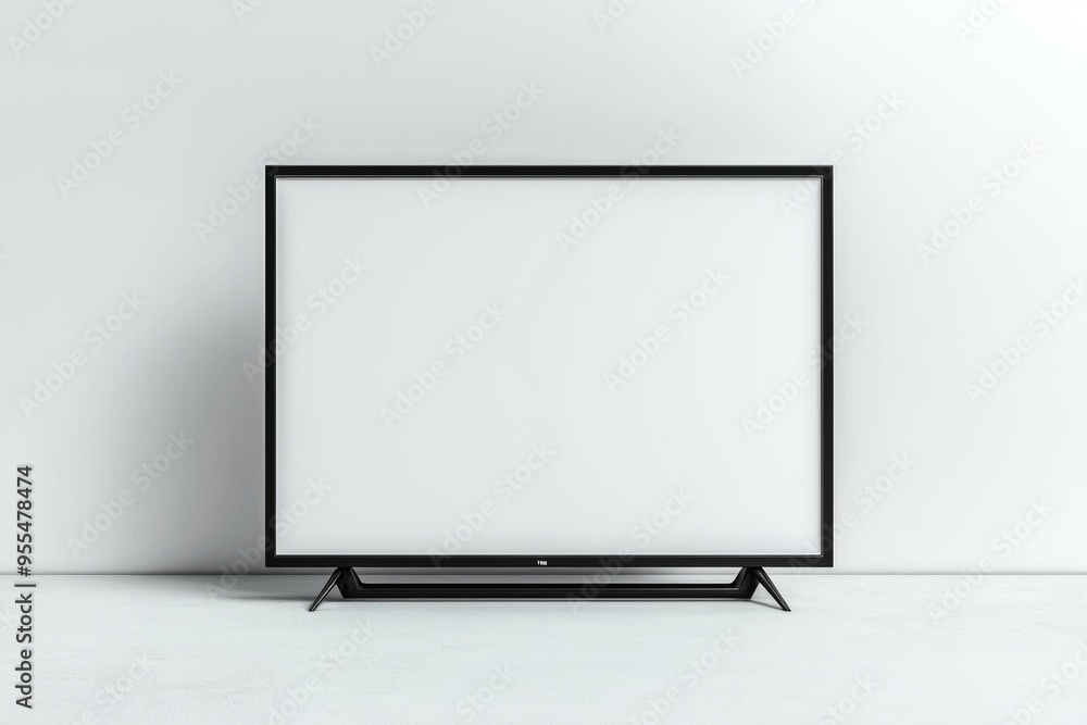 TV screen mockup on isolated background created with Generative AI TV screen mockup on isolated background created with Generative AI