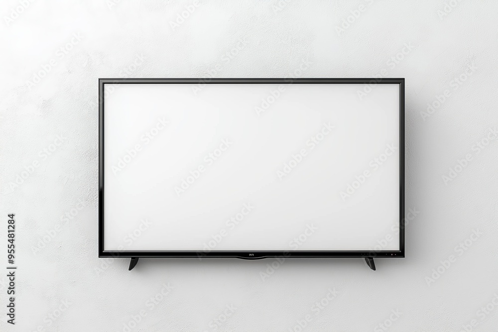 TV screen mockup on isolated background created with Generative AI TV screen mockup on isolated background created with Generative AI
