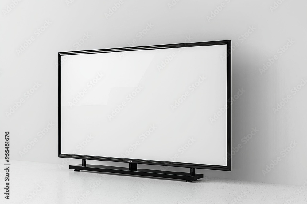TV screen mockup on isolated background created with Generative AI TV screen mockup on isolated background created with Generative AI
