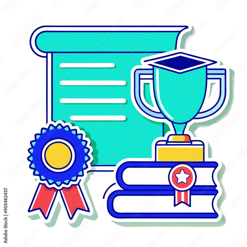 Vector Illustrations Diploma, Cup, Certificate, Medal Vector Illustrations Diploma, Cup, Certificate, Medal