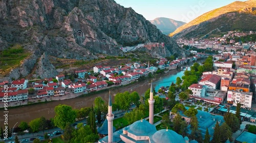 Aerial views of Amasya, Turkey