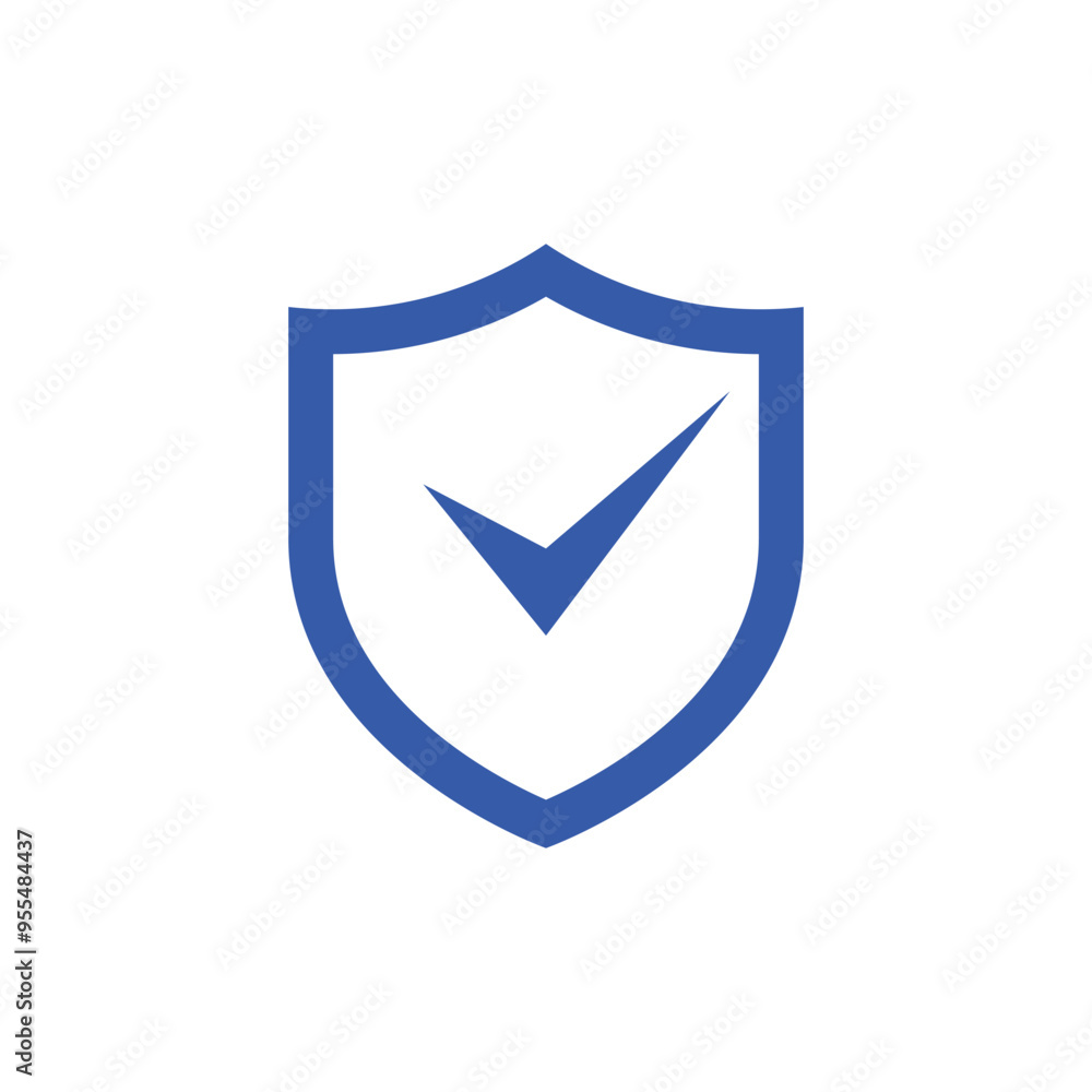 Blue shield check mark icon. Vector illustration Blue shield check mark icon. Vector illustration