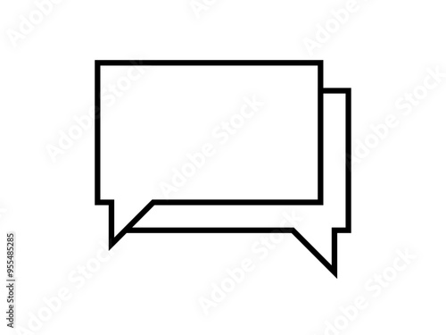 ミニマルなチャットアイコンC：黒線