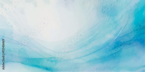  Abstract Sky blue Aquarelle paint paper textured canvas element, hand drawn watercolor illustration, painting soft blue textured on wet white paper, Light sky blue brush painted watercolor background