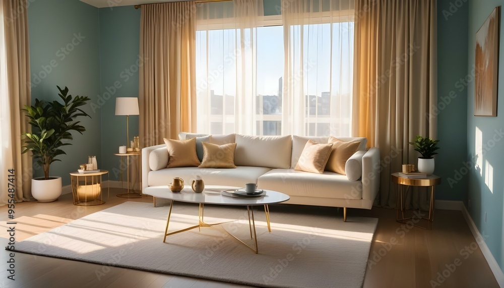 Fototapeta premium Photo interior modern design room 3d illustration