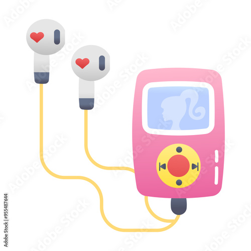 Music player flat style icon 